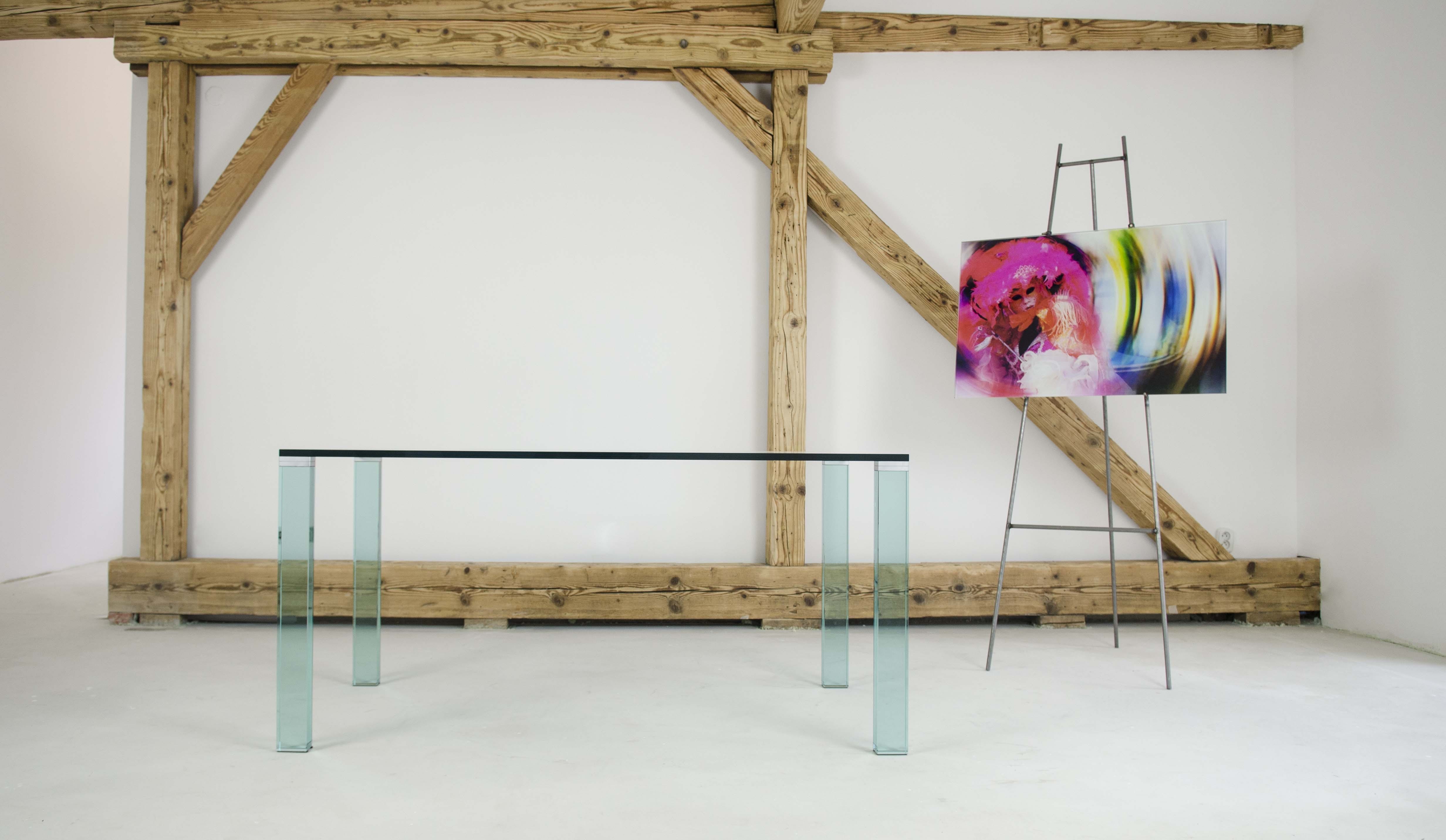 Sklenený stolík a sklenený obraz | DoMo-GLASS