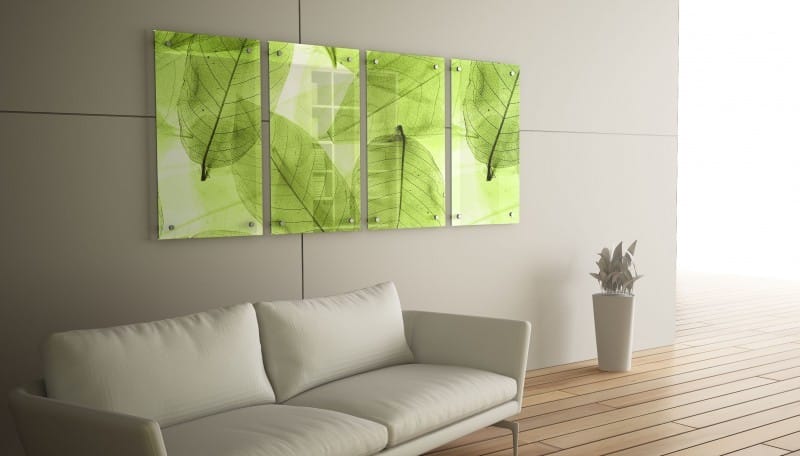 Sklenený obraz s digitálnou potlačou napadané listy | DoMo--GLASS